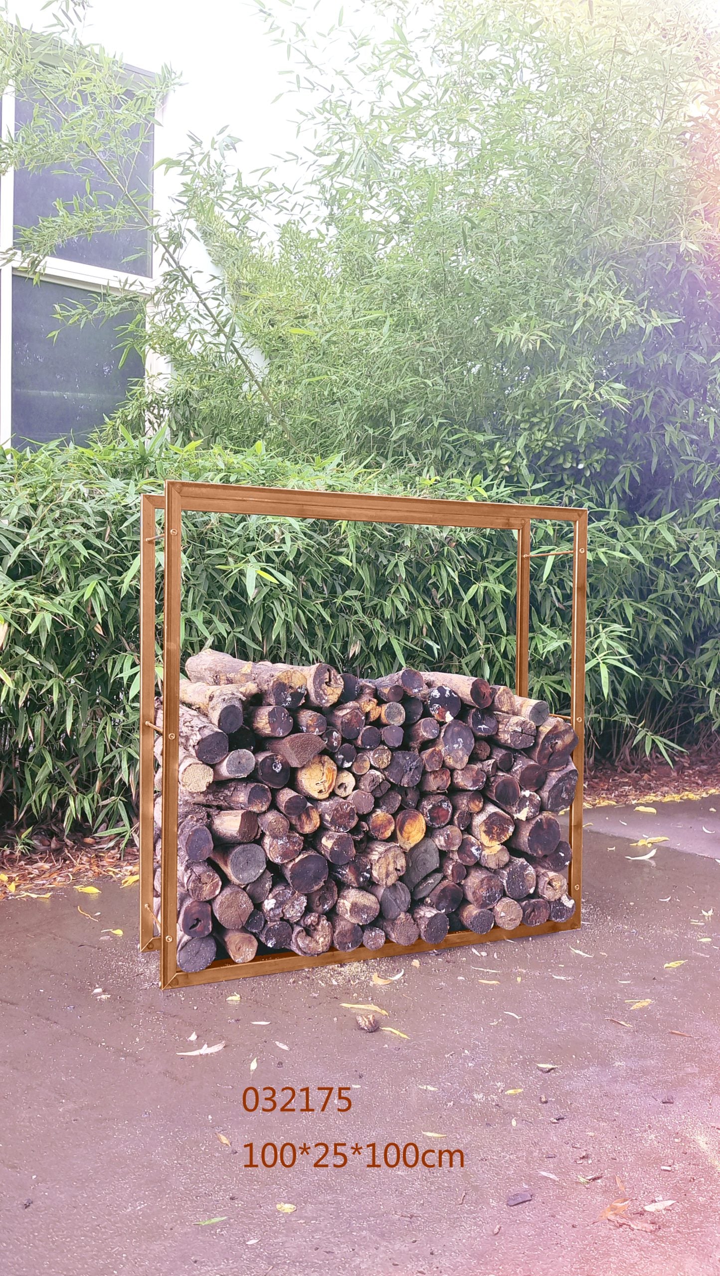 Garden rust firewood shelter 100cm 