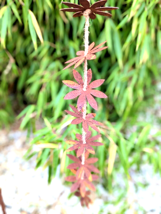 Noble rust flowers hanging decoration made of metal rust W8 H70cm 0.1 kg, 032180