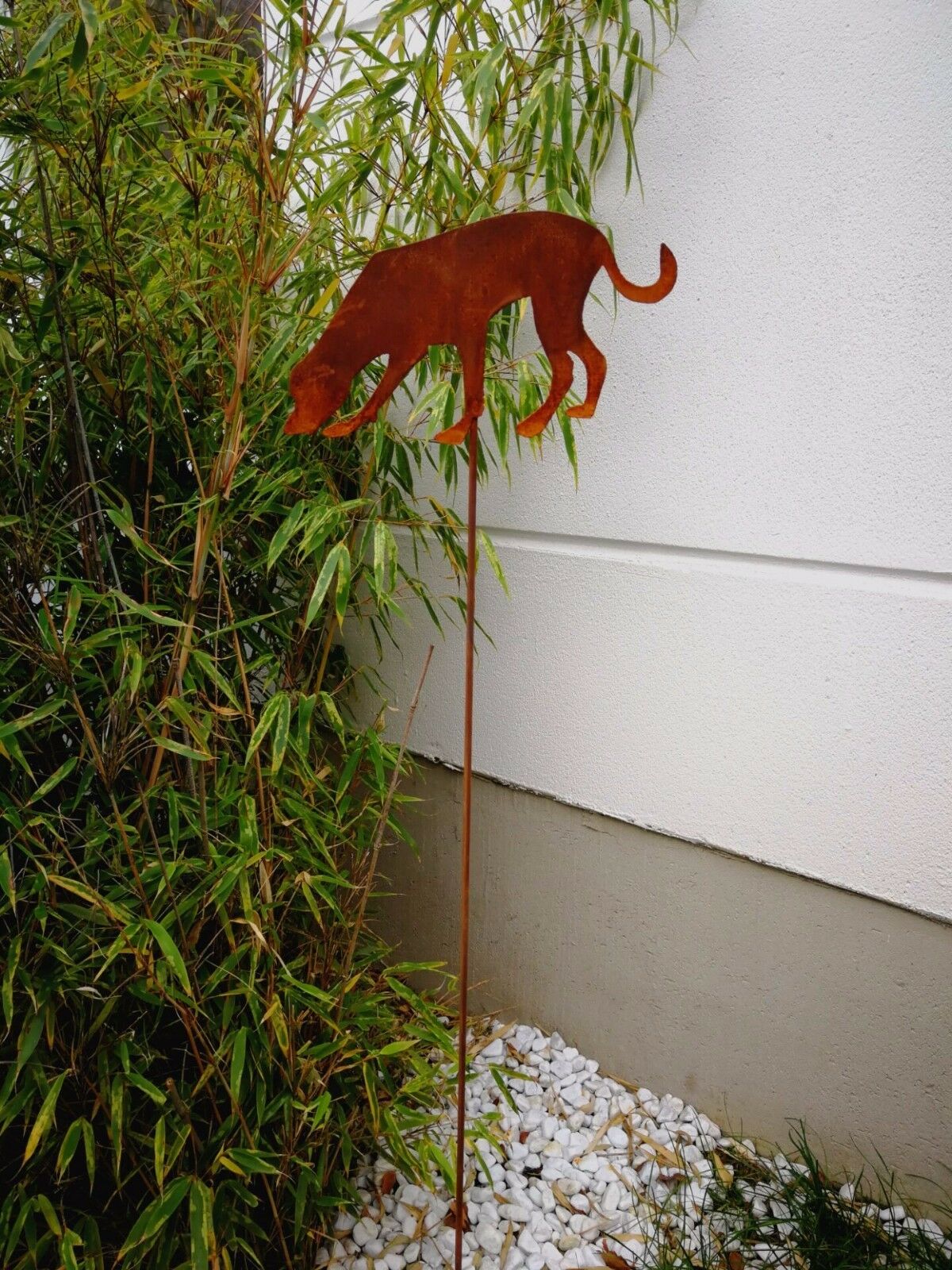 Noble rust garden dog garden stake garden animal rust bed stake 031076-1 H110*20cm