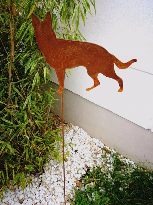 Noble rust garden dog garden stake garden animal rust bed stake 031079-1 H110*20cm