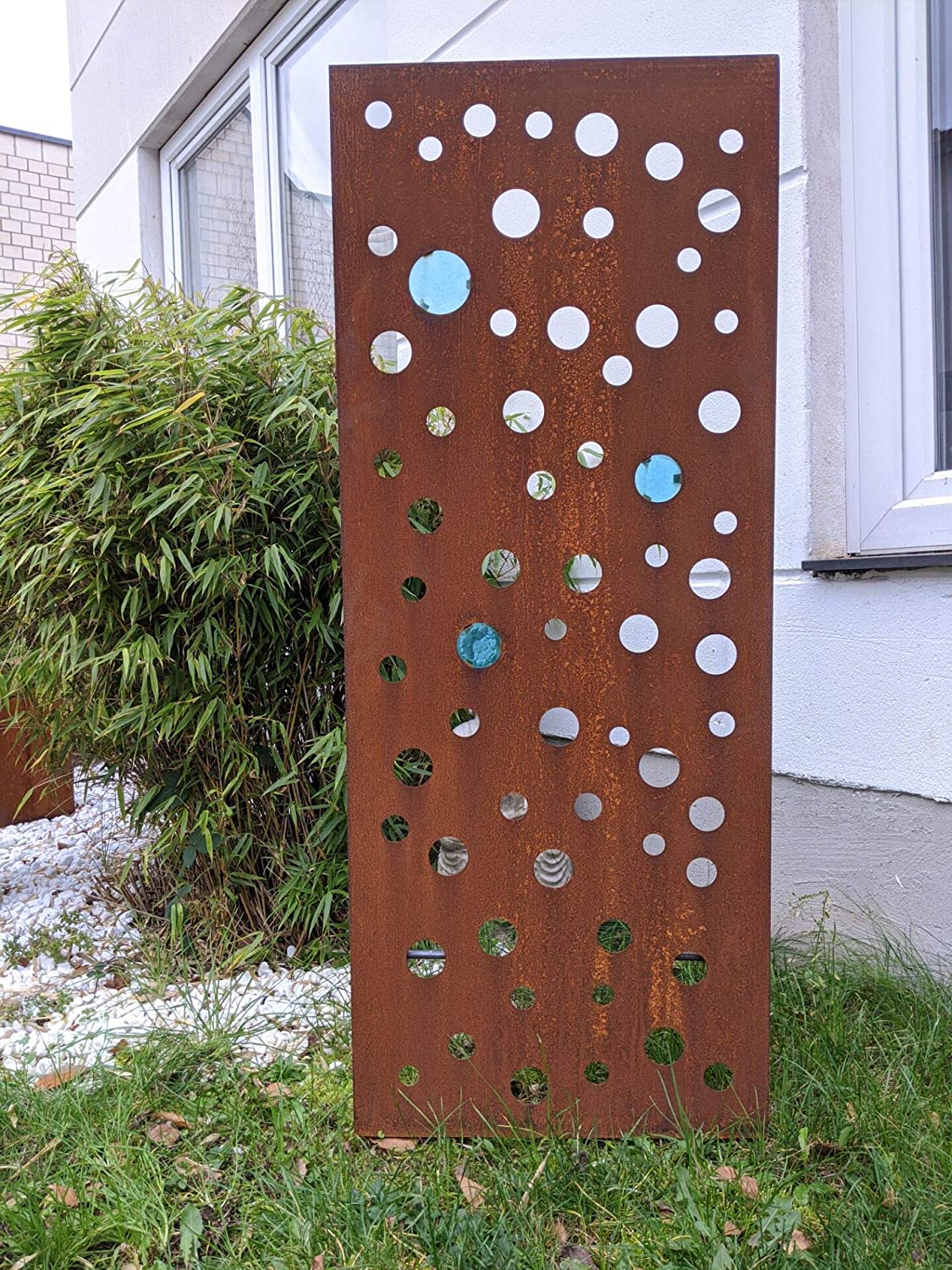 Patina garden privacy screen made of metal 1mm rust