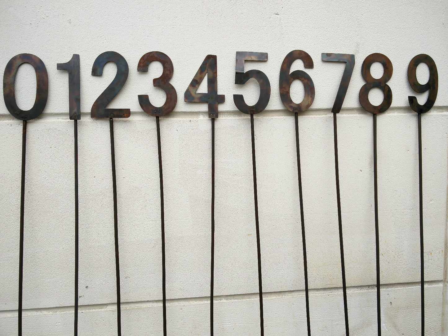 House number made of metal garden stake handmade H115cm