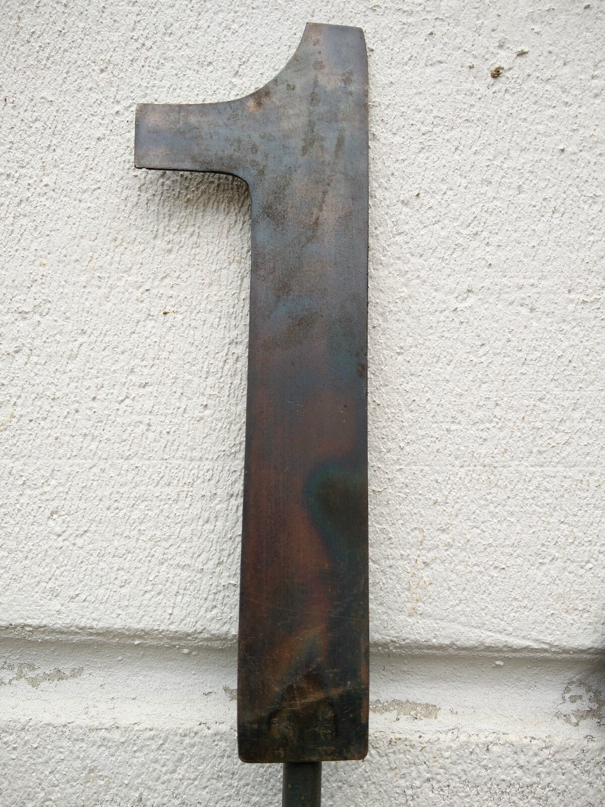 House number made of metal garden stake handmade H115cm