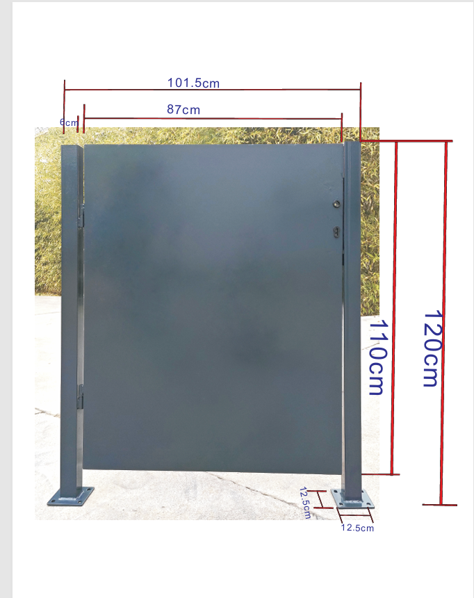 Gartentor mit Pfosten anthrazit Gartentür Metalltor