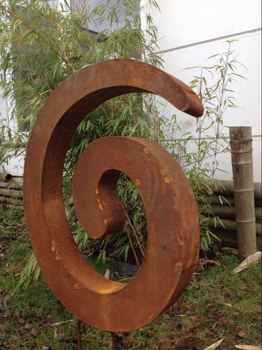 Edelrost Gartenskulptur Spirale , L55B8H67cm, Handarbeit 029812