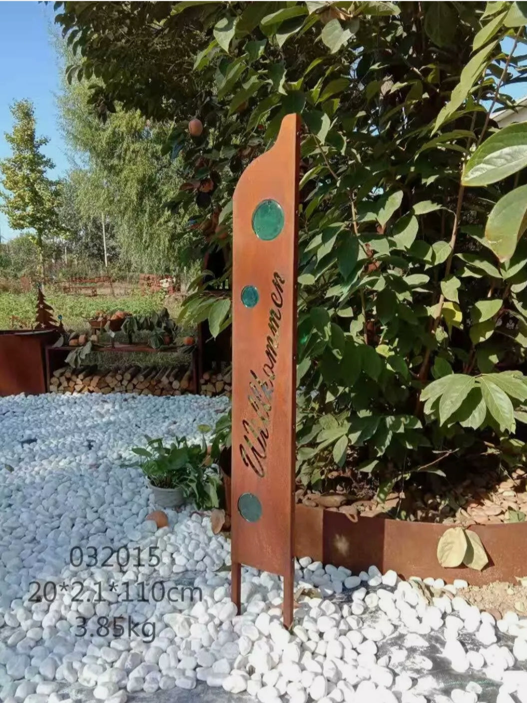 Rust garden plaque made of metal rust sign garden decoration W20 H130cm