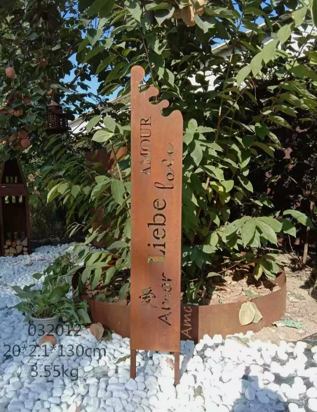 Rust garden plaque made of metal rust sign garden decoration W20 H130cm