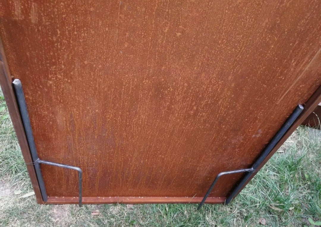 Patina garden privacy screen rust privacy screen made of metal bamboo 031915