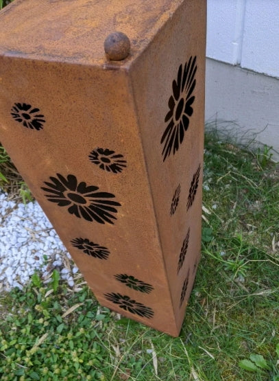 Edelrost garden fire bowl plant bowl rust made of metal with cone flowers 