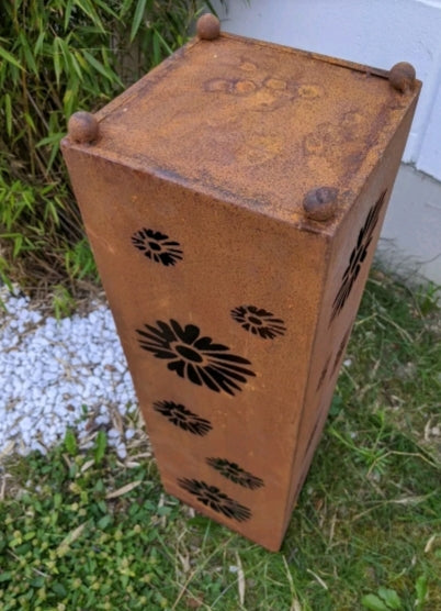 Edelrost garden fire bowl plant bowl rust made of metal with cone flowers 