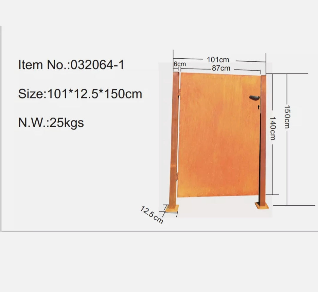 Garden gate rust garden gate including metal posts rust with door lock