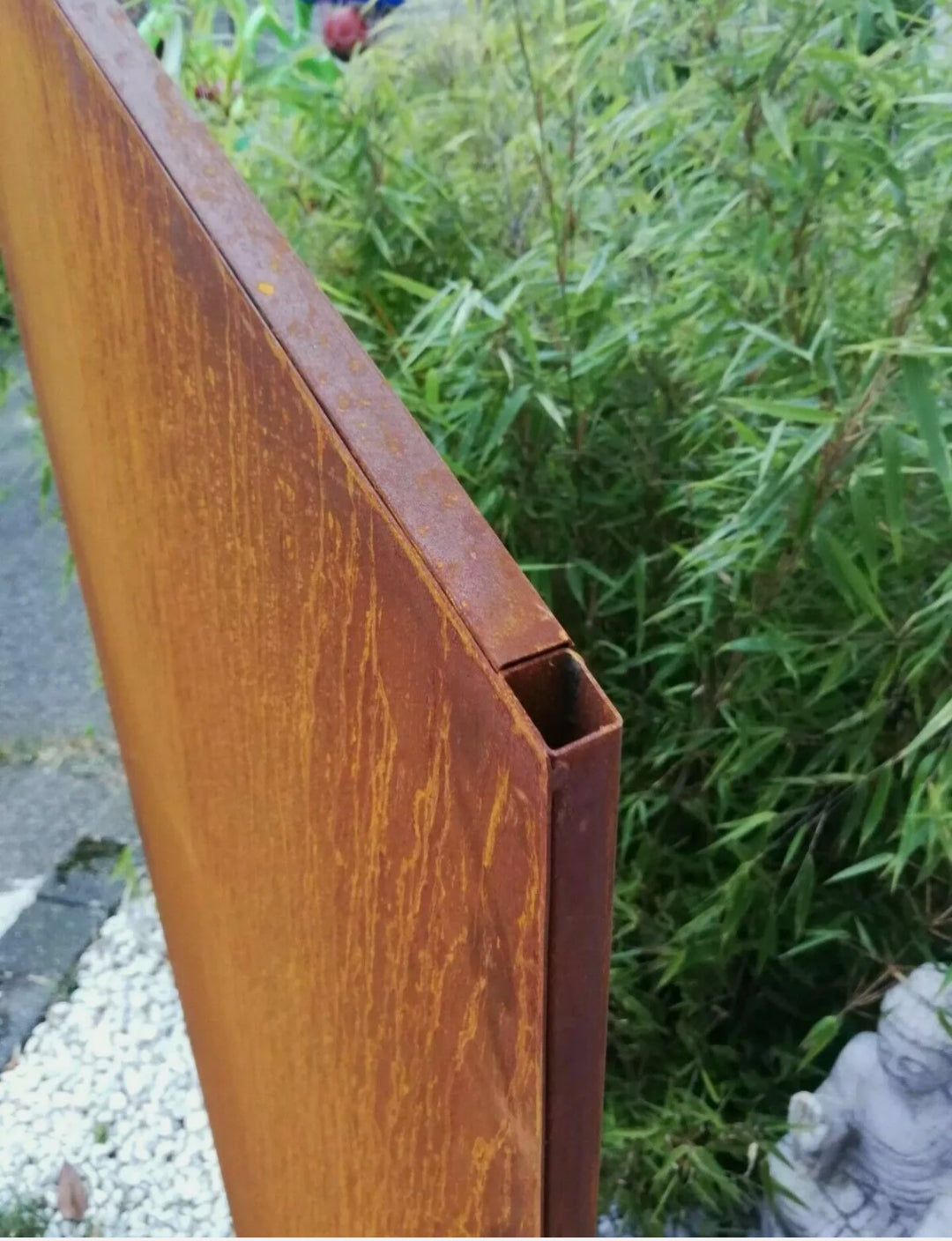 Garden privacy screen made of Corten steel 2mm rust W75*H180cm 031477-11C