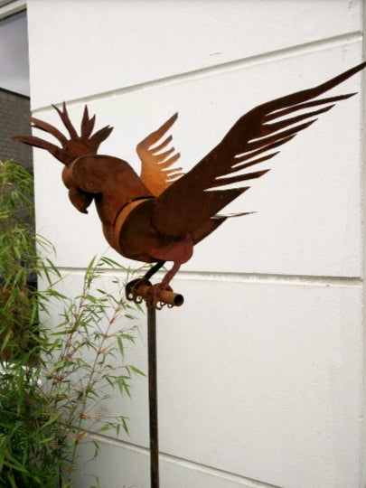 Garden stake bed stake parrot, rust, metal, garden figures, sculpture 031471