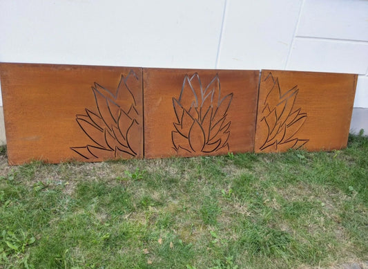 3pcs. Patina garden privacy screen made of metal 1mm rust garden fence L300H75cm