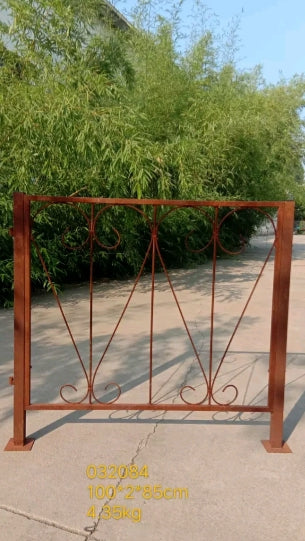 Patina garden fences metal fence iron fence wrought iron fence fence elements rust 032084