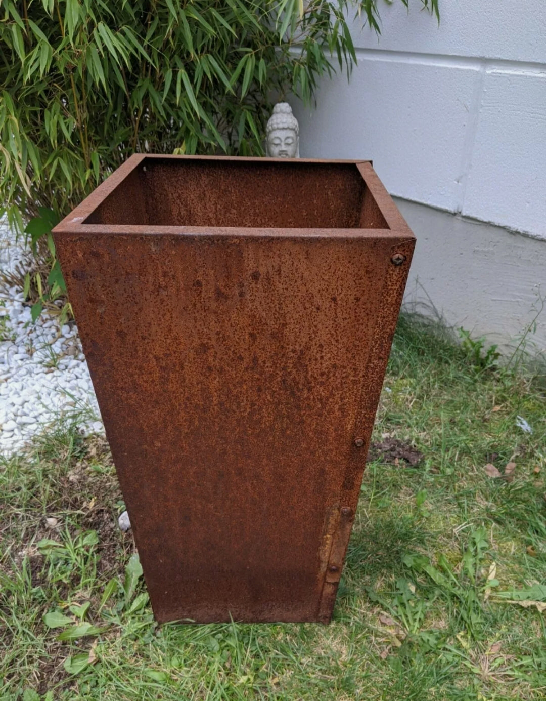 Noble rust garden plant bowl flower pot rust garden bowl planter 032002-2: W39*20*H70cm 7.7 kg 