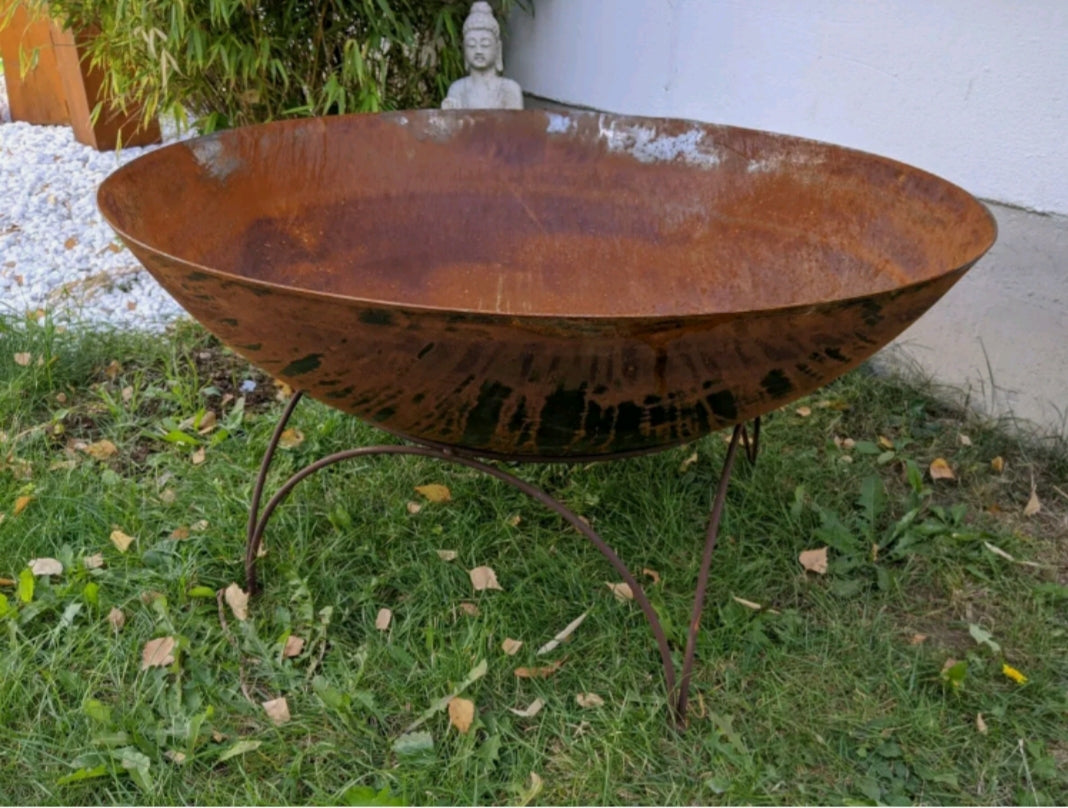 Edelrost fire bowl rust with stand plant bowl 90cm 1,8mm