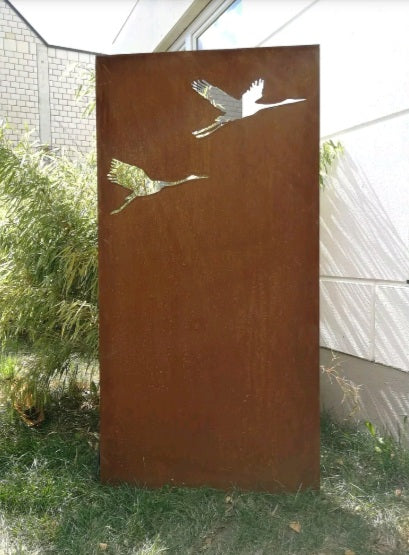 Garden privacy screen made of Corten steel 2mm rust W75*H180cm 031477-11C