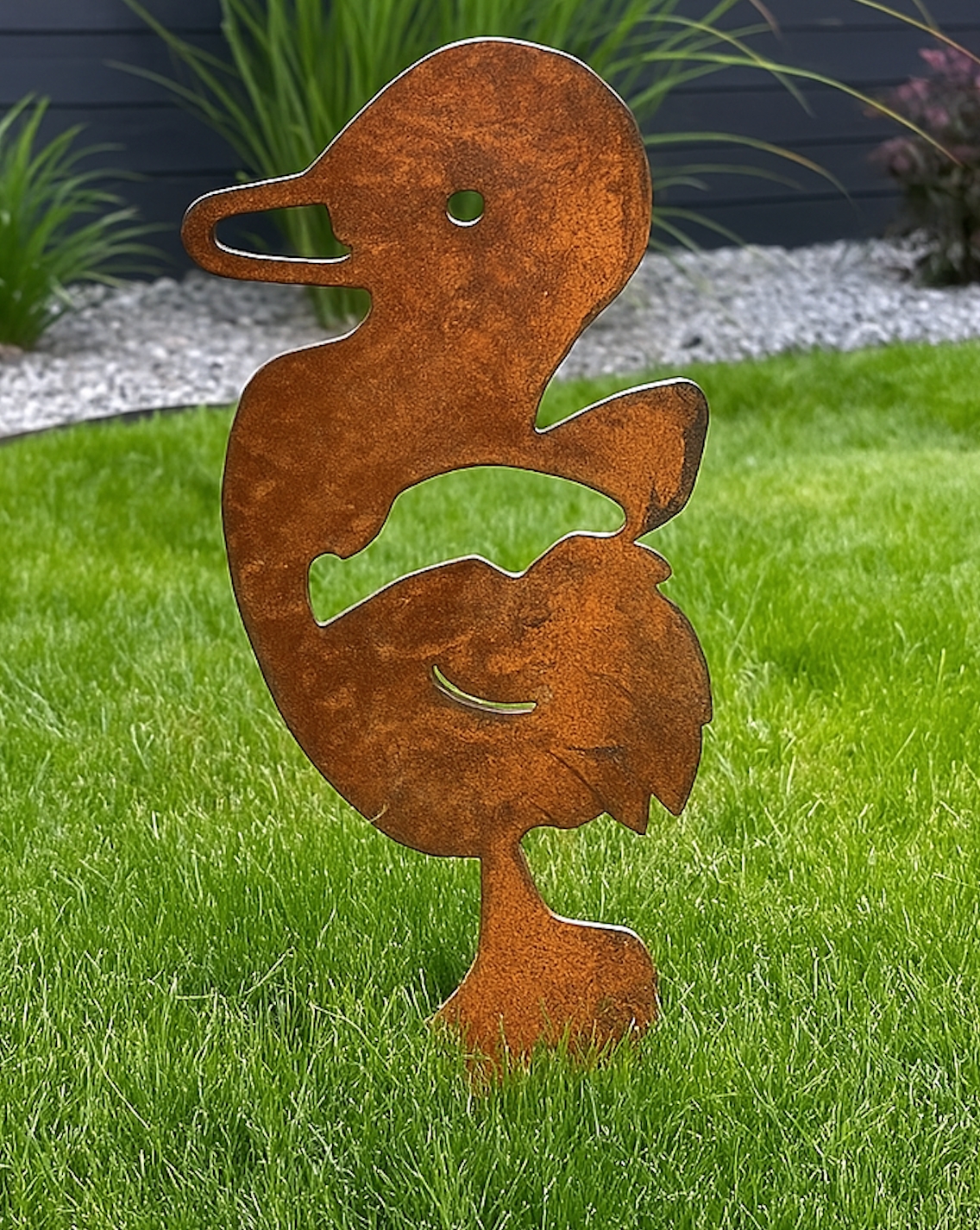 Ente, aus Metall rost , Gartendeko