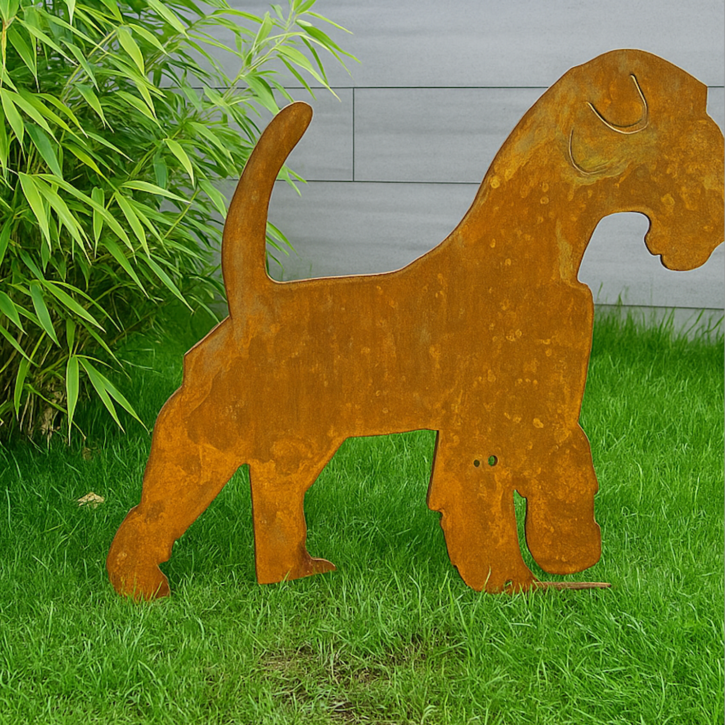 Edelrost Garten Hund, aus Metall ,Garten Tier ，Länge 50 cm