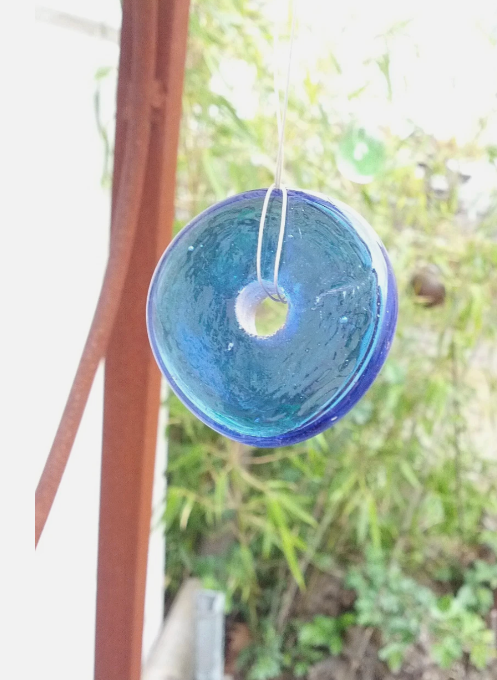 Edelrost garden spiral decoration metal with glass hanging decoration031283 green W22cm