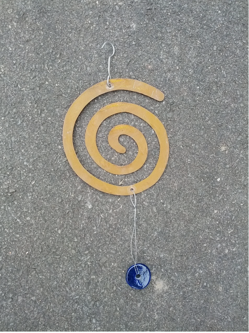 Edelrost garden spiral decoration metal with glass hanging decoration031283 green W22cm