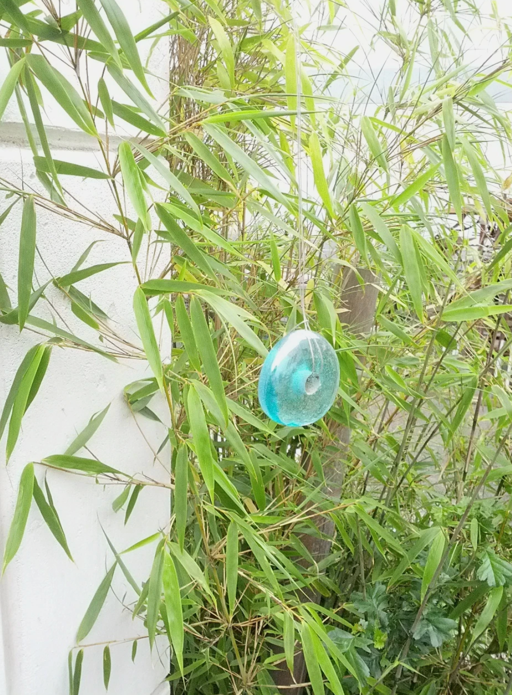 Edelrost garden spiral decoration metal with glass hanging decoration031283 green W22cm