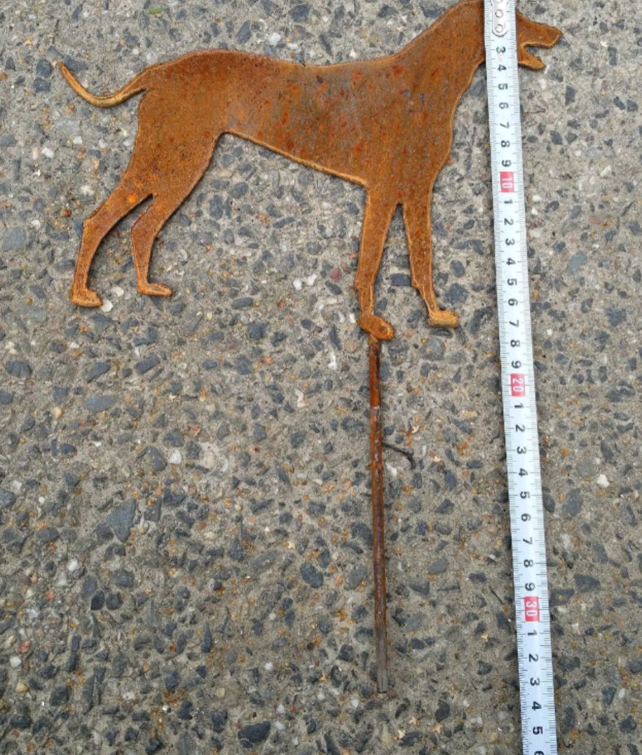 Edelrost Garten Hund ,Gartenstecker Gartendeko 032223