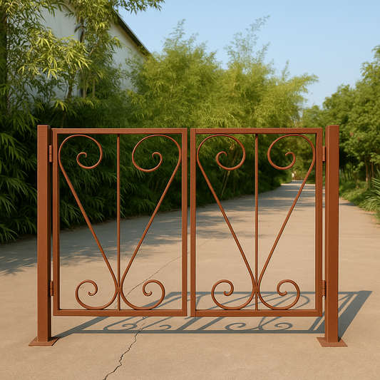 Rusty garden gate garden door Rusty garden gate garden door including posts | Heart 