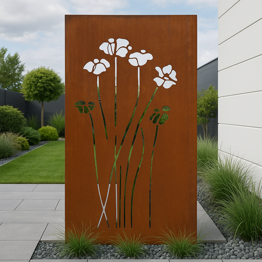 Edelrost Garten Sichtschutz aus Metall 1mm