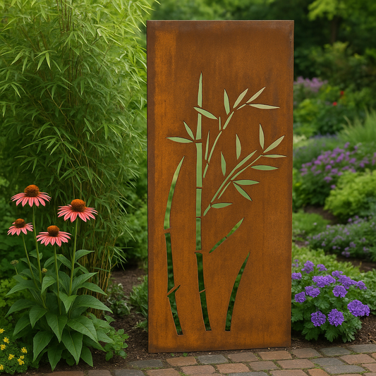 Edelrost Garten Sichtschutz ' Bambus '