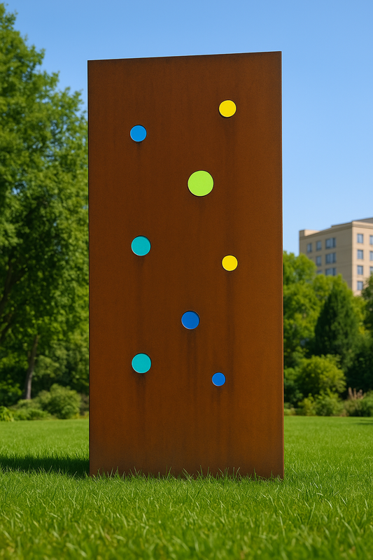 Edelrost Garten Sichtschutz aus Metall 1mm  , mit Glas