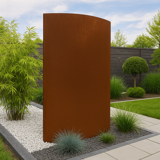 Edelrost Garten Sichtschutz Bogen ，Gebogen aus Metall 1mm Gewölbt 032102