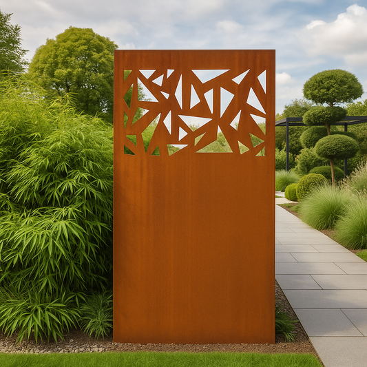 Edelrost Garten Sichtschutz aus Metall 1mm Rost Sichtschutzwand 032132