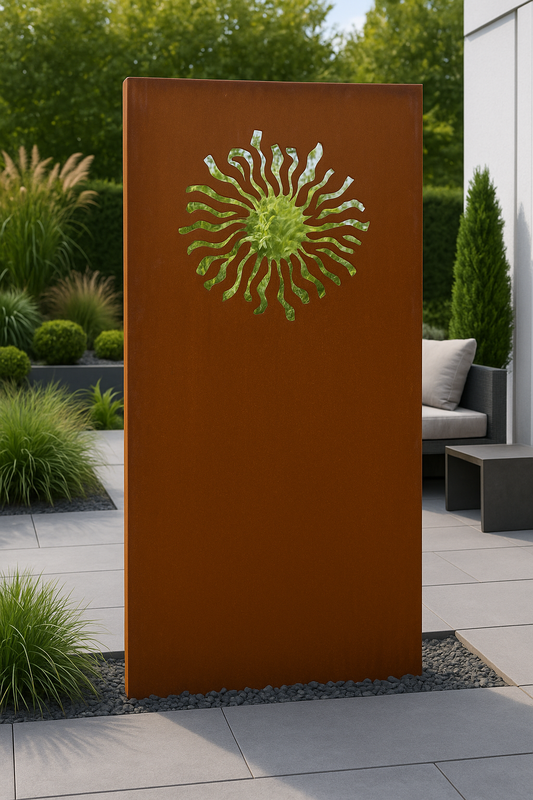 Edelrost Garten Sichtschutzwand Sonne