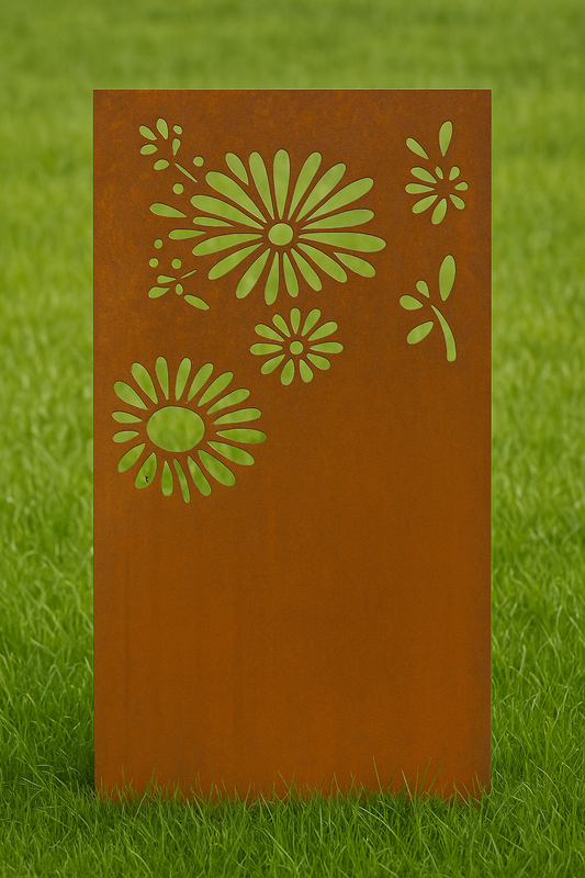 Edelrost Garten Blumen Sichtschutz aus Metall