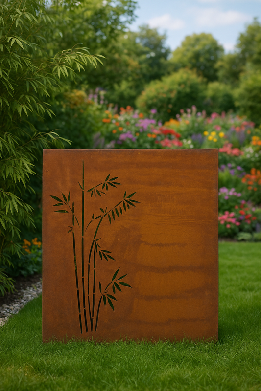 Edelrost Garten Sichtschutzwand  ''Bambus'',Höhe75cm, Breite100cm