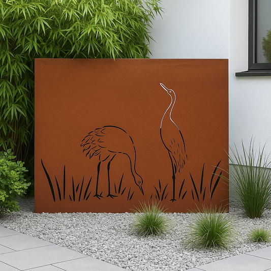 Edelrost Sichtschutzwand ‘’Schwan‘’