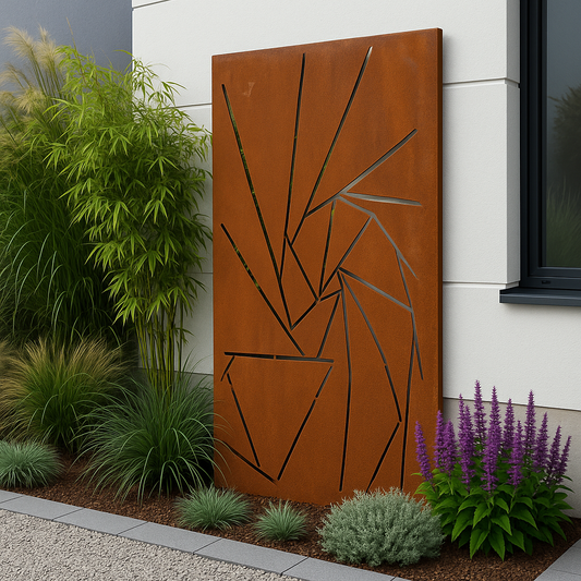 Edelrost Garten Sichtschutzwand  modern 032158