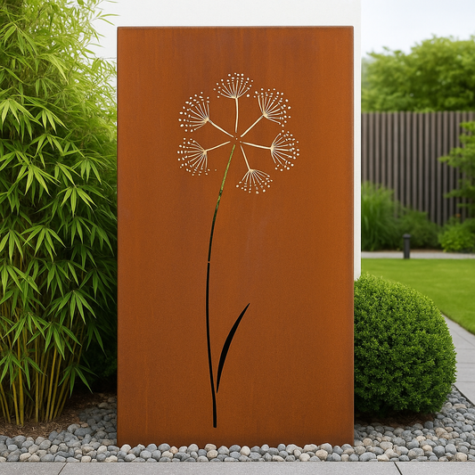 Garten Sichtschutzwand '' Löwenzahn'' aus Metall ， 032165-2