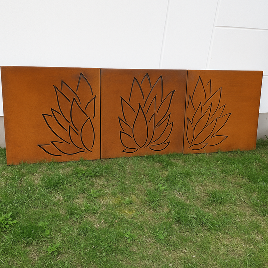 3St. Edelrost Garten Sichtschutzwand aus Metall 1mm Gartenzaun Höhe 75cm