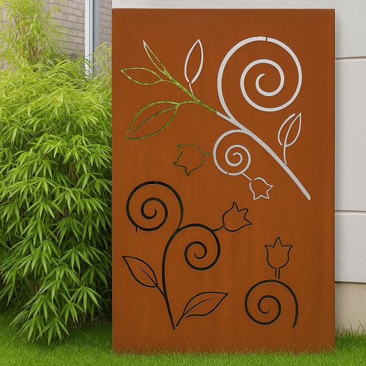 Edelrost Garten Sichtschutzwand aus Metall 1mm 032164-2