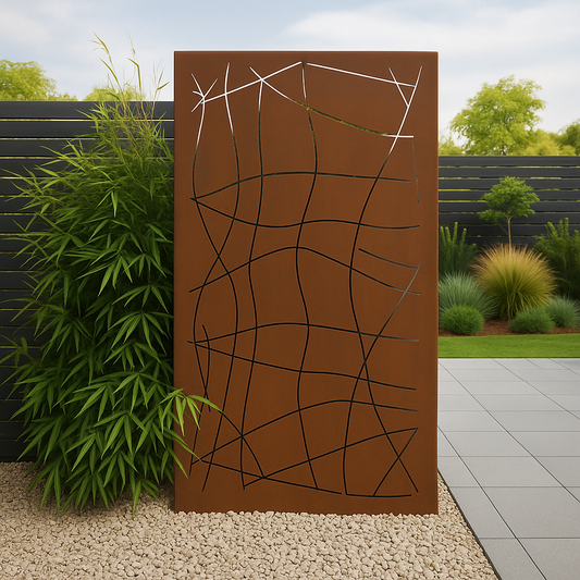 Edelrost Garten Sichtschutzwand aus Metall 032135-2