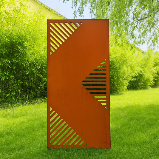 Edelrost Garten Sichtschutz aus Metall - Handgefertigte Deko-Wand