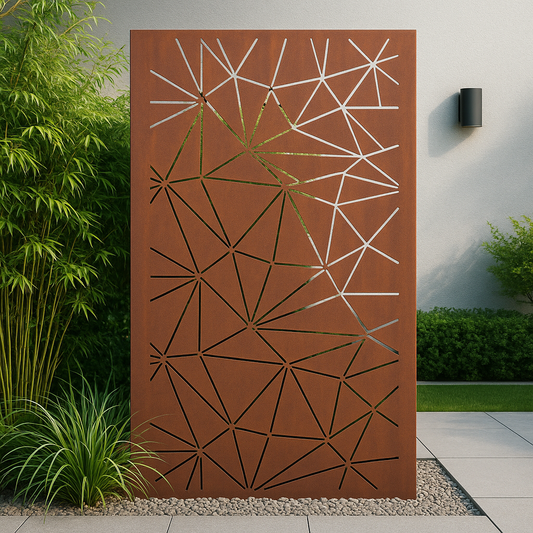 Paravent de jardin patiné en métal 1mm fait main 032207-2 L75 H150cm