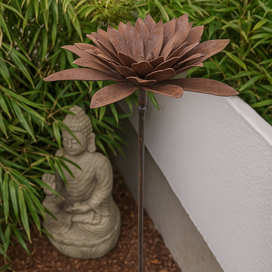 Edelrost  Gartenstecker aus Metall ， Blumen ，030499