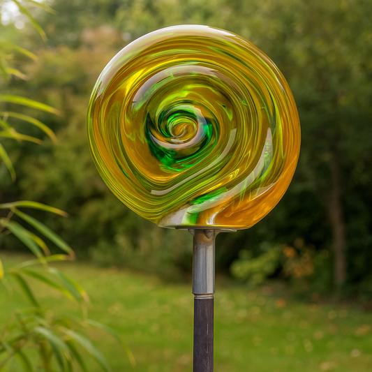 Edelrost Gartenstecker Glasdeko ，Höhe: 110 cm，032285OG