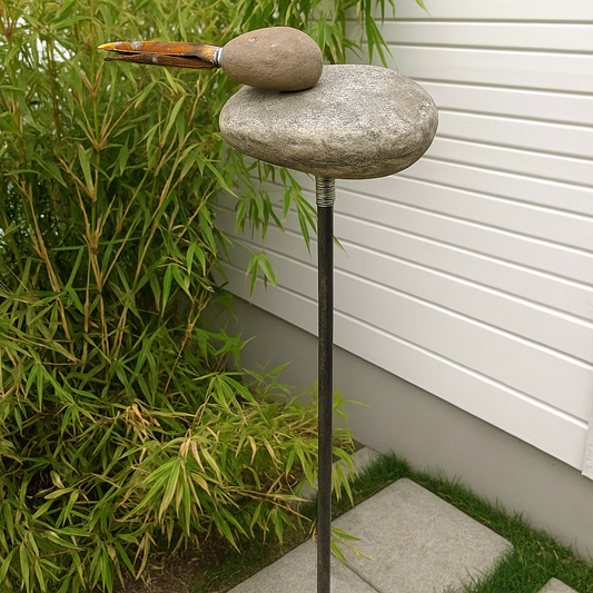 Gartenstecker Ent aus Naturstein ,Höhe: 115 cm,029417