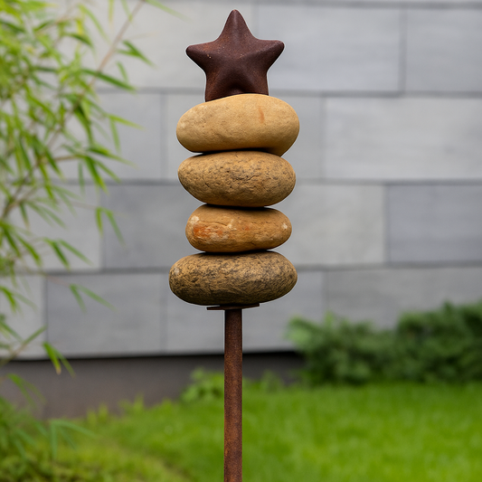Gartenstecker,  Steindeko ，Stern，Höhe: 104 cm ，030871