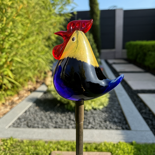 Edelrost Gartenstecker Glasdeko Höhe: 108 cm